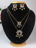 Double Layer Ruby Stone Lotus Chain