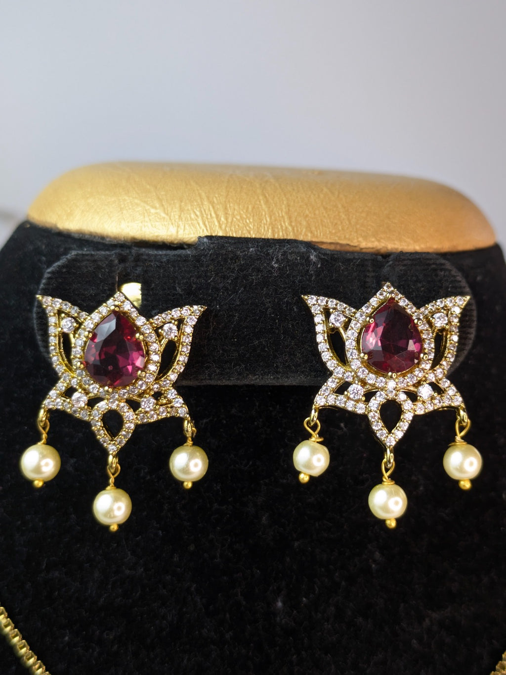 Double Layer Ruby Stone Lotus Chain