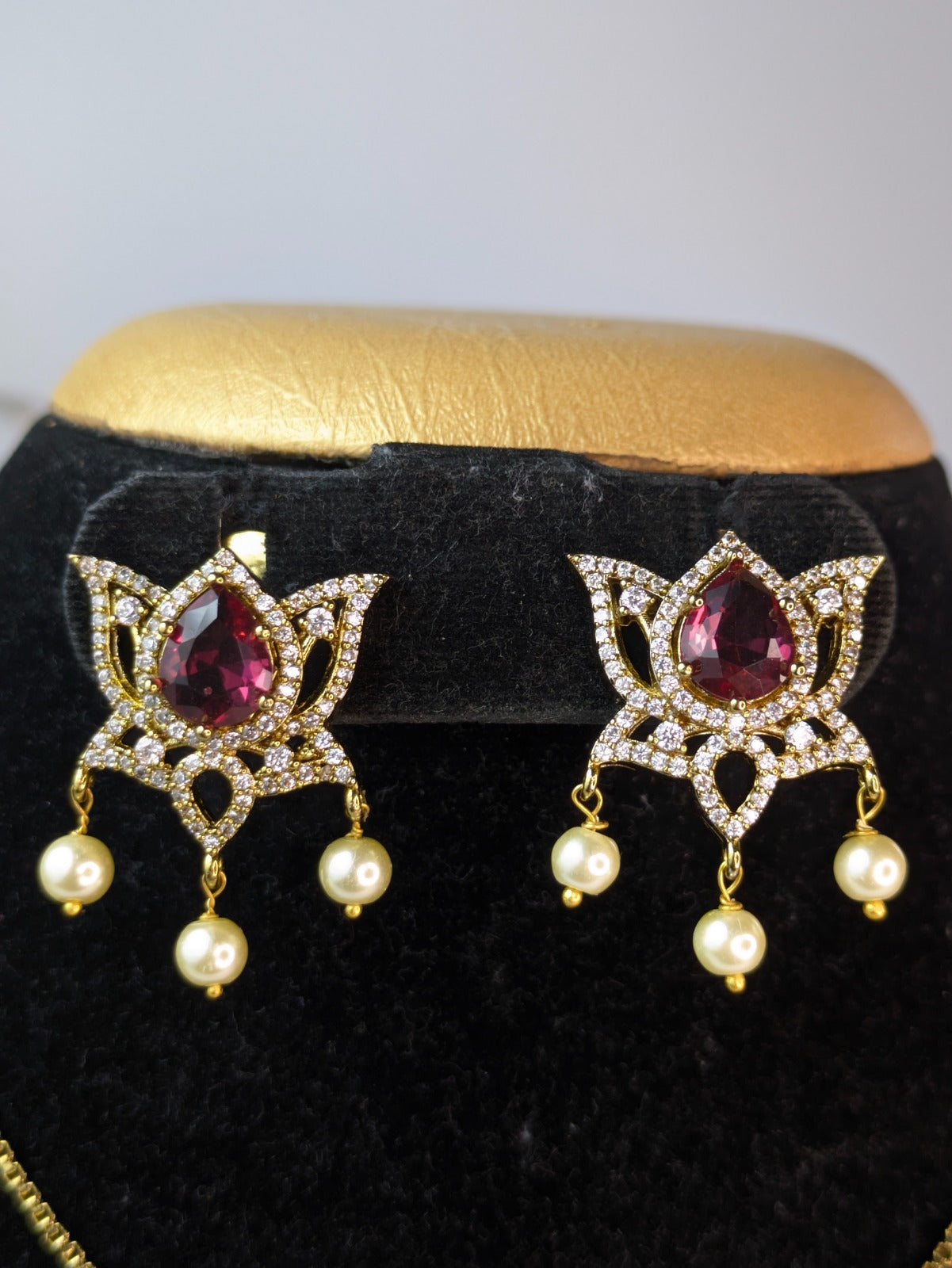 Double Layer Ruby Stone Lotus Chain