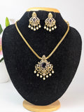 AD Stone Necklace-Violet