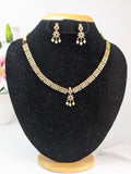 AD White Stone Flower Choker