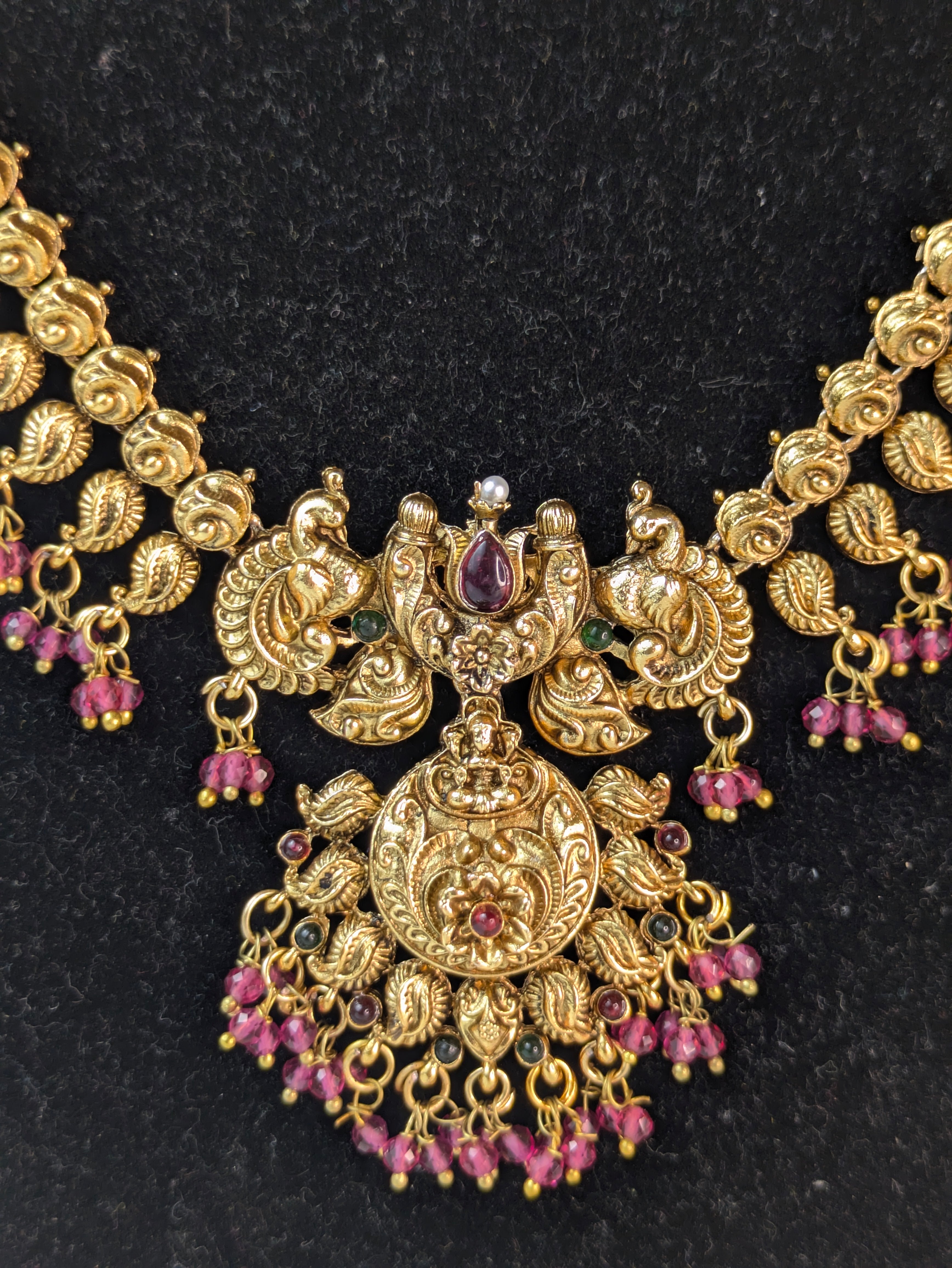 Antique Pink Drop Hanging bridal set