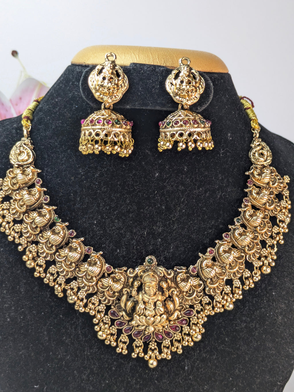 Peacock Lakshmi Temple Necklace