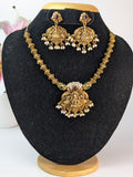 Antique Gold Lakshmi pendant Mid Haram