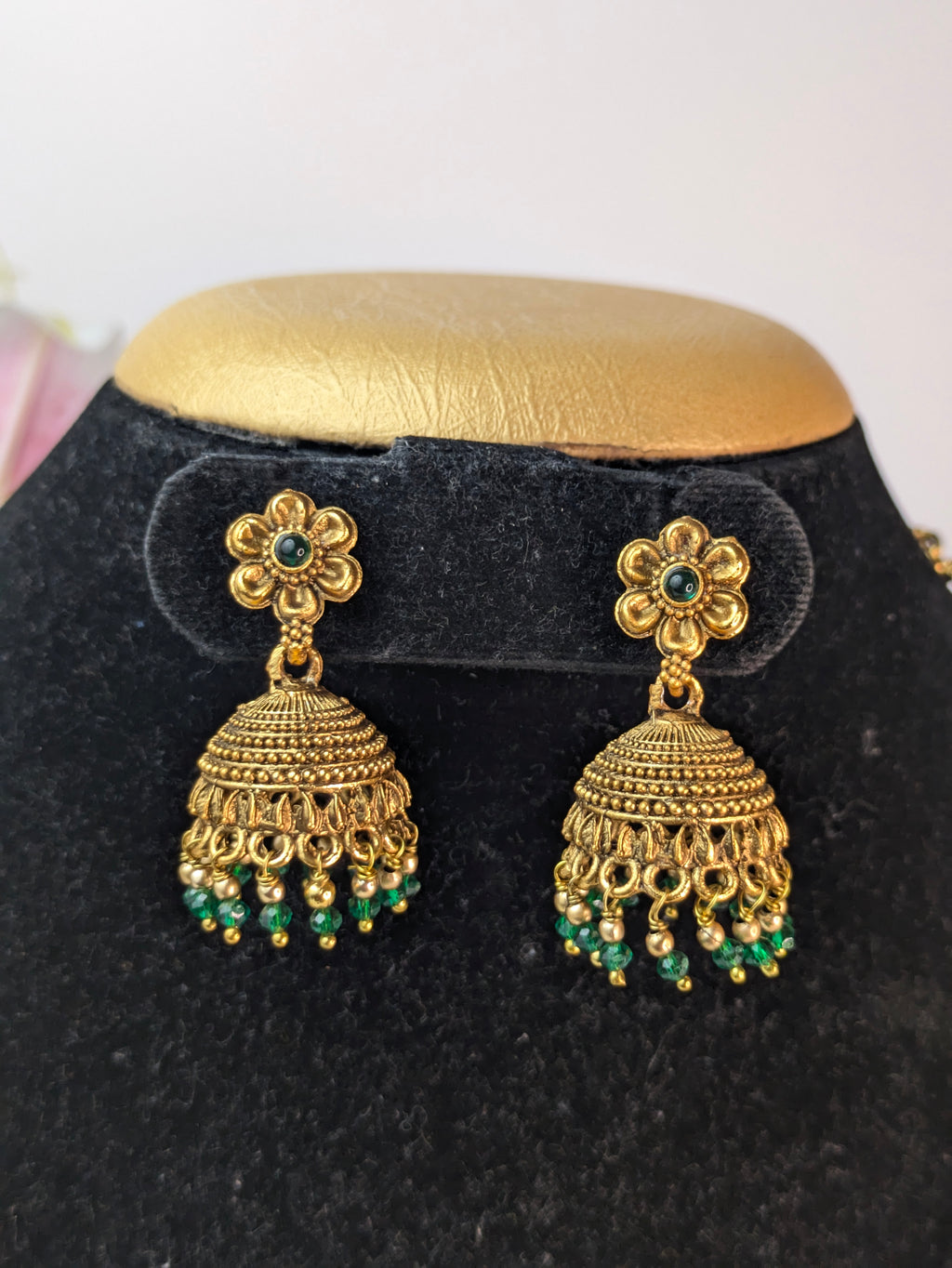 Traditional antique gold-plated Lakshmi mid haram