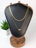 double-layer, gold-plated minimalist neckchain