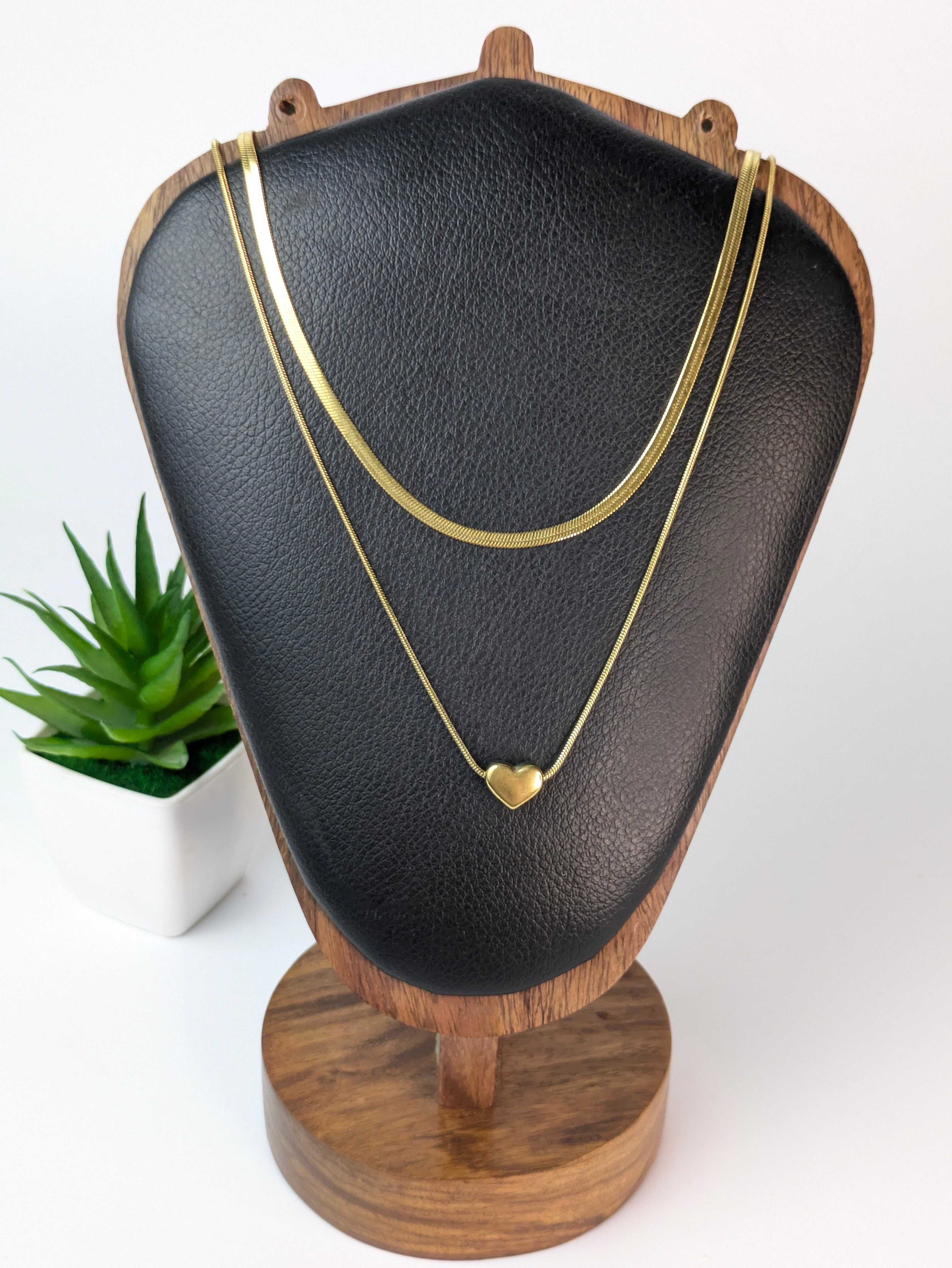 double-layer, gold-plated minimalist neckchain