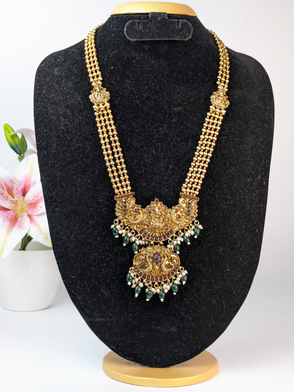 antique gold temple jewelry long haram