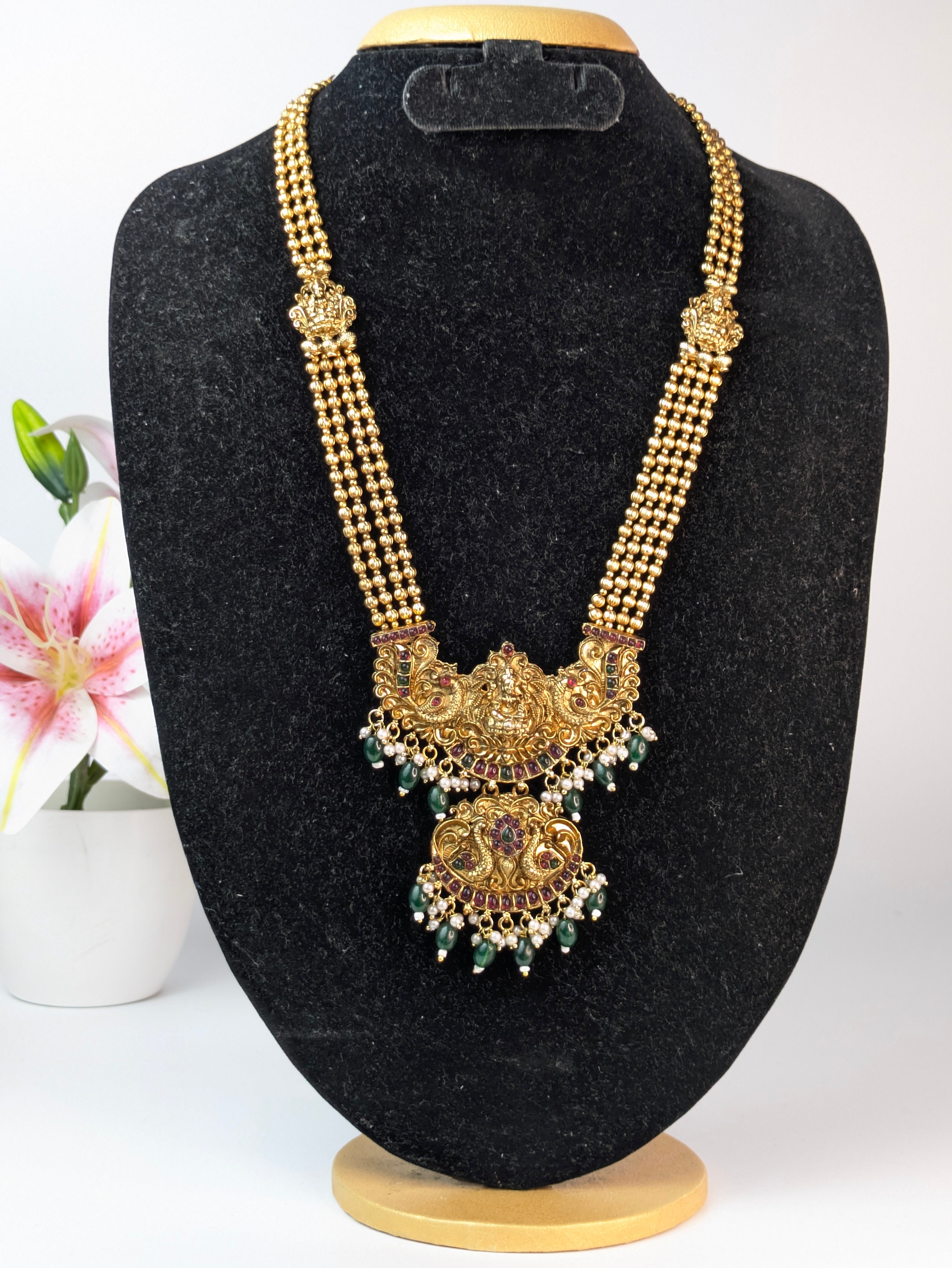 antique gold temple jewelry long haram