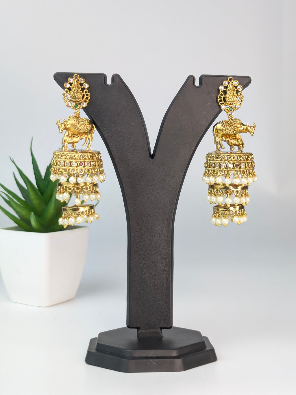 Kamadhenu Jhumka Earrings
