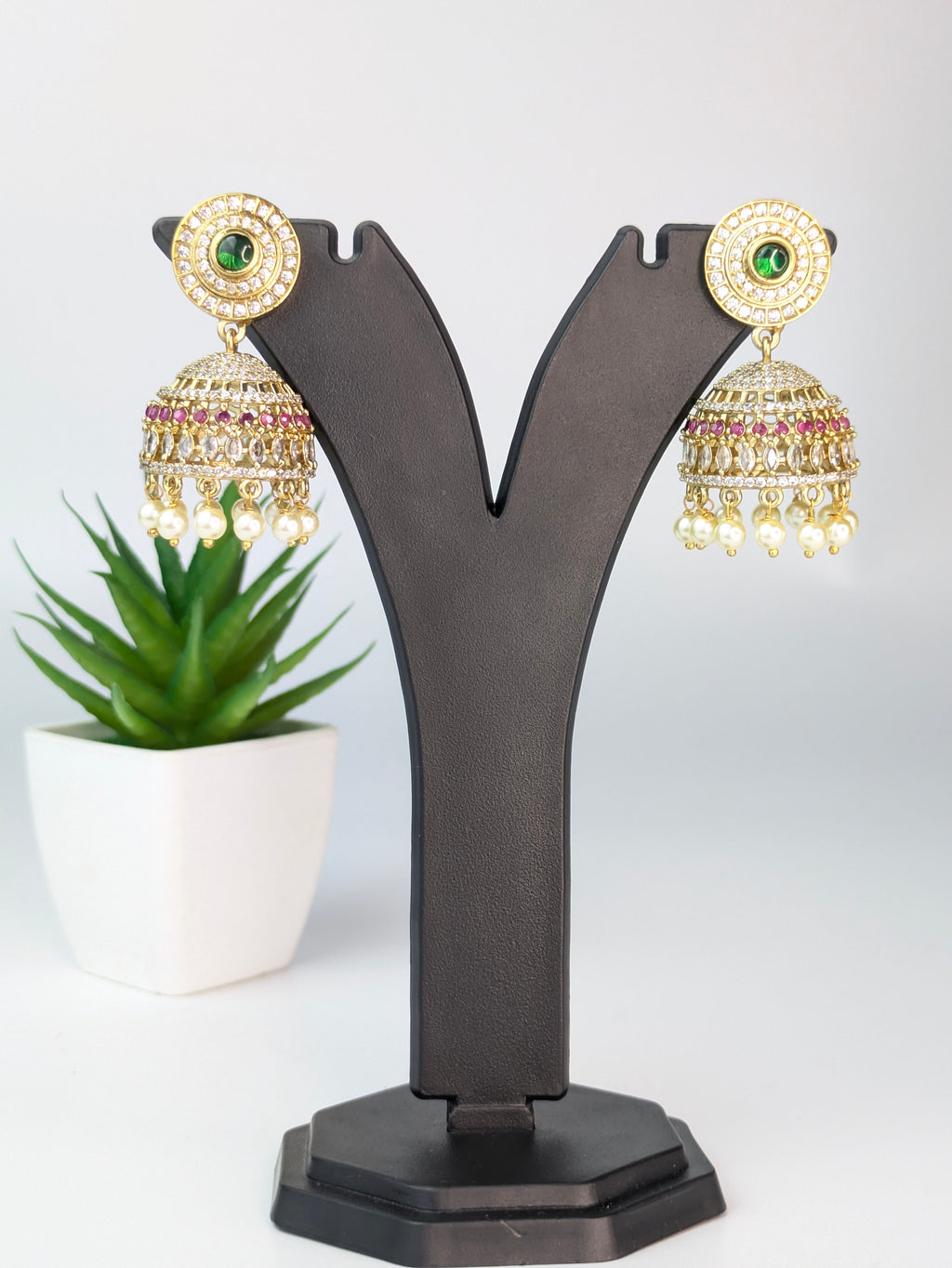 Vintage Stone Jhumka