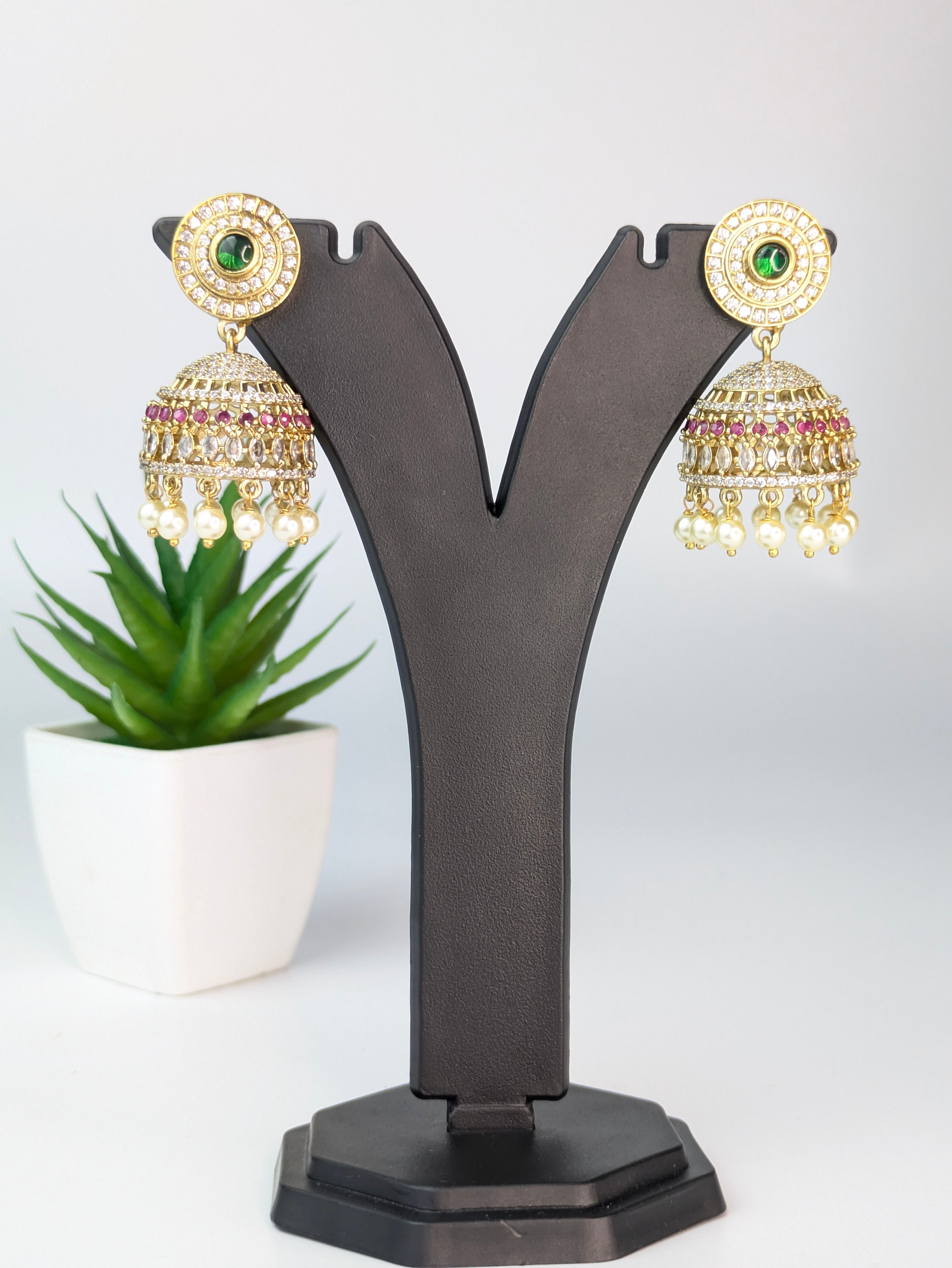 Vintage Stone Jhumka