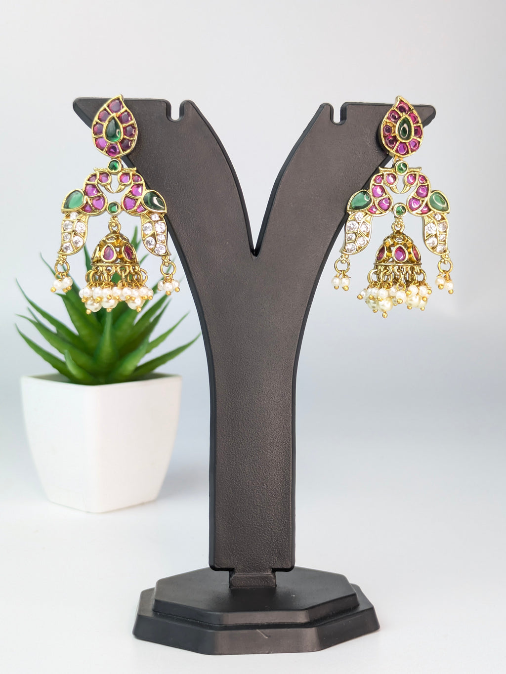 Chandbali Peacock Jhumka