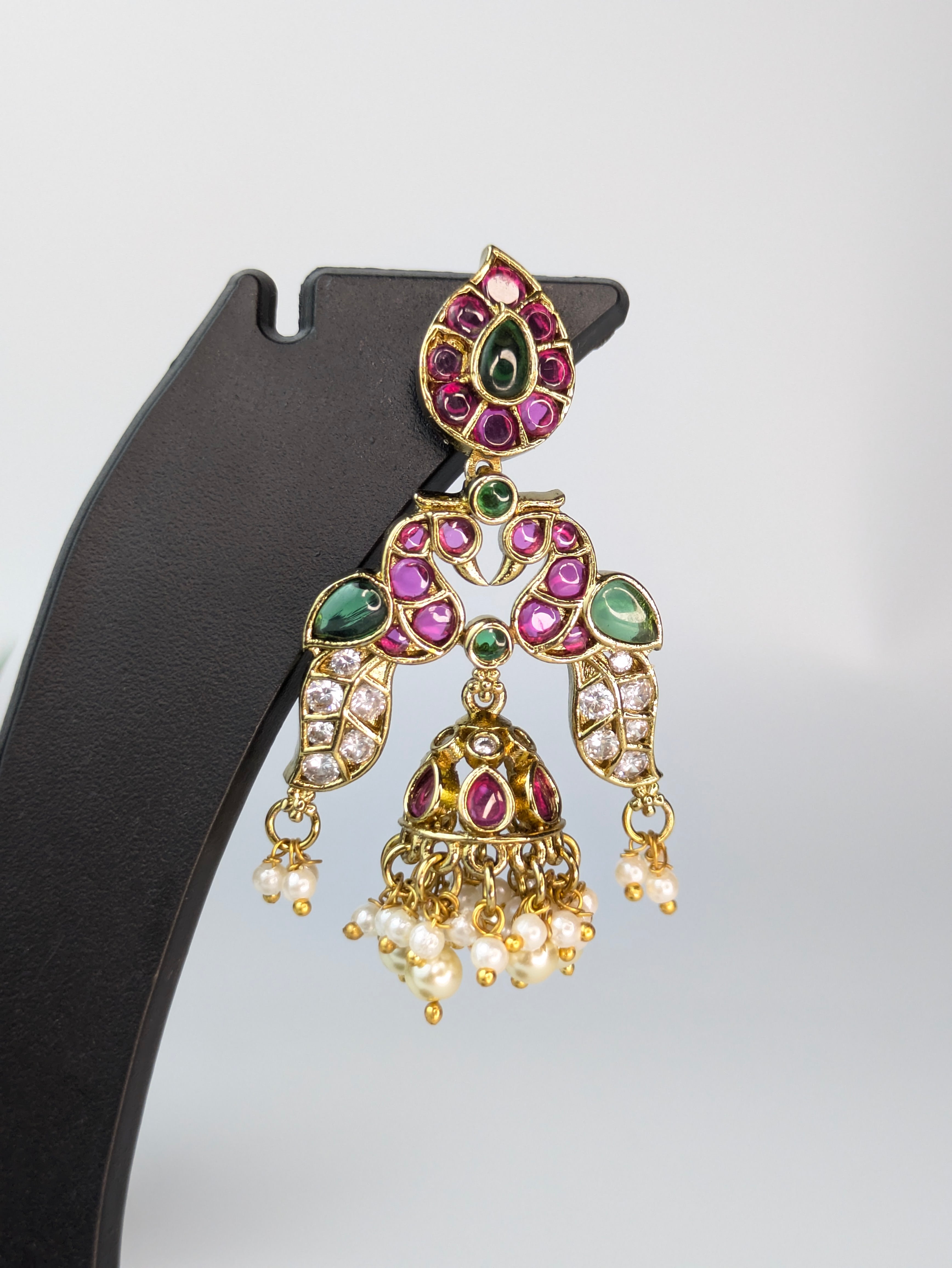 Chandbali Peacock Jhumka