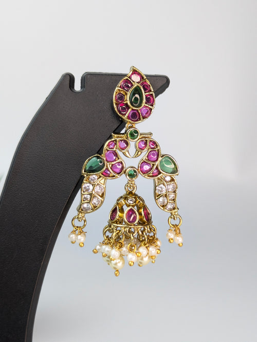 Chandbali Peacock Jhumka