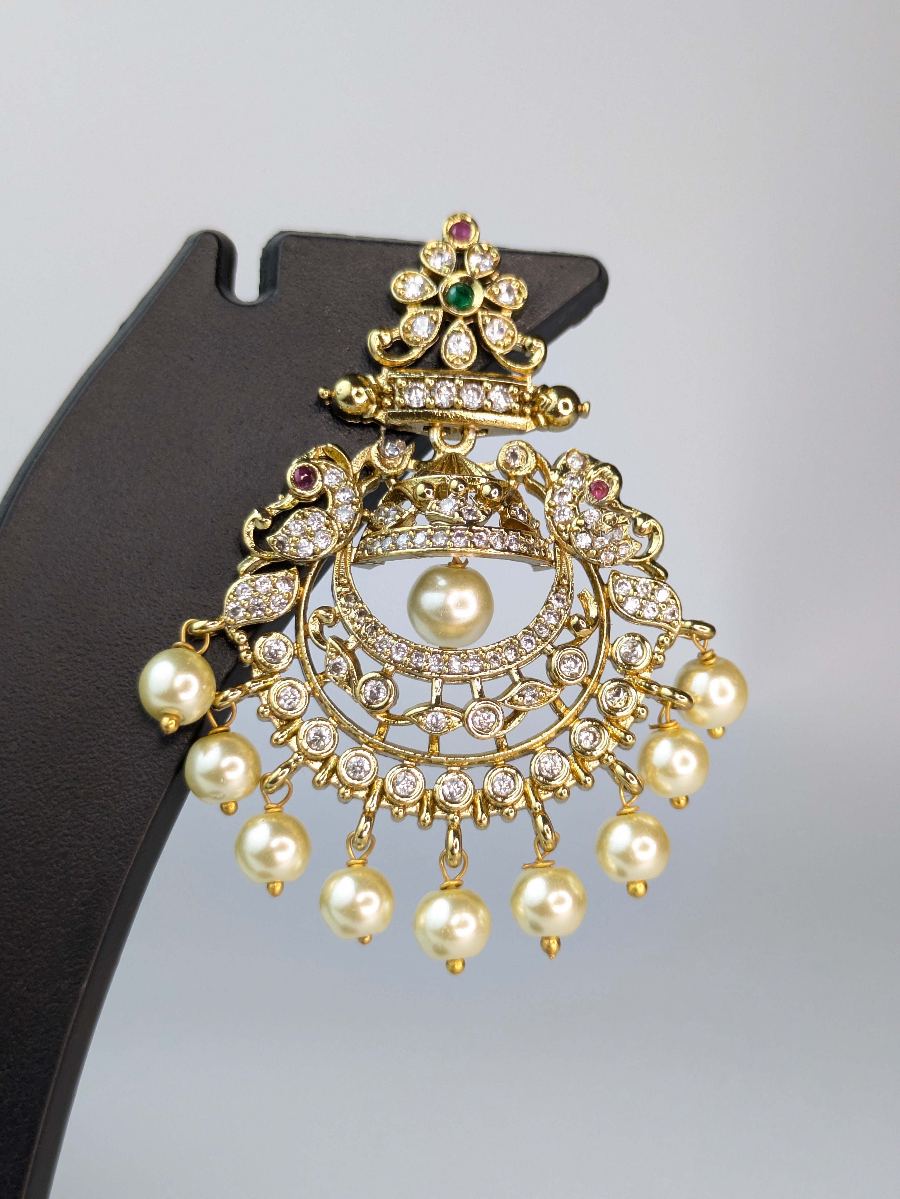 Gold-plated chandbali earring