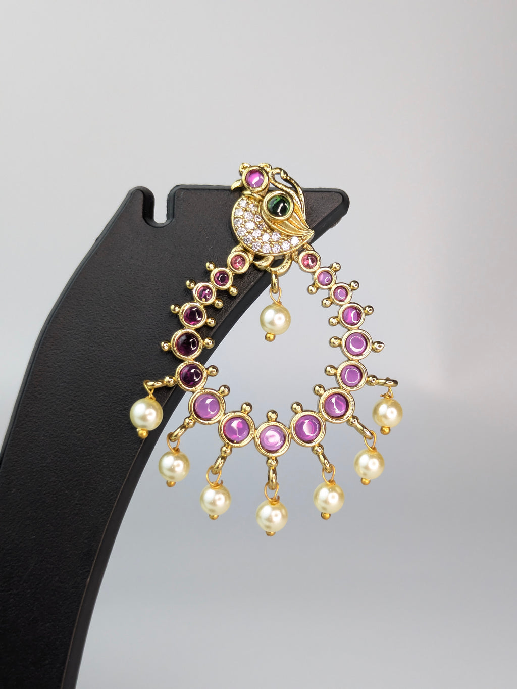 Peacock Kemp Chandbali Earring