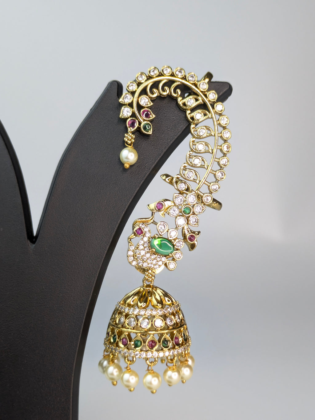 Indian ear cuff with a dangling jhumka