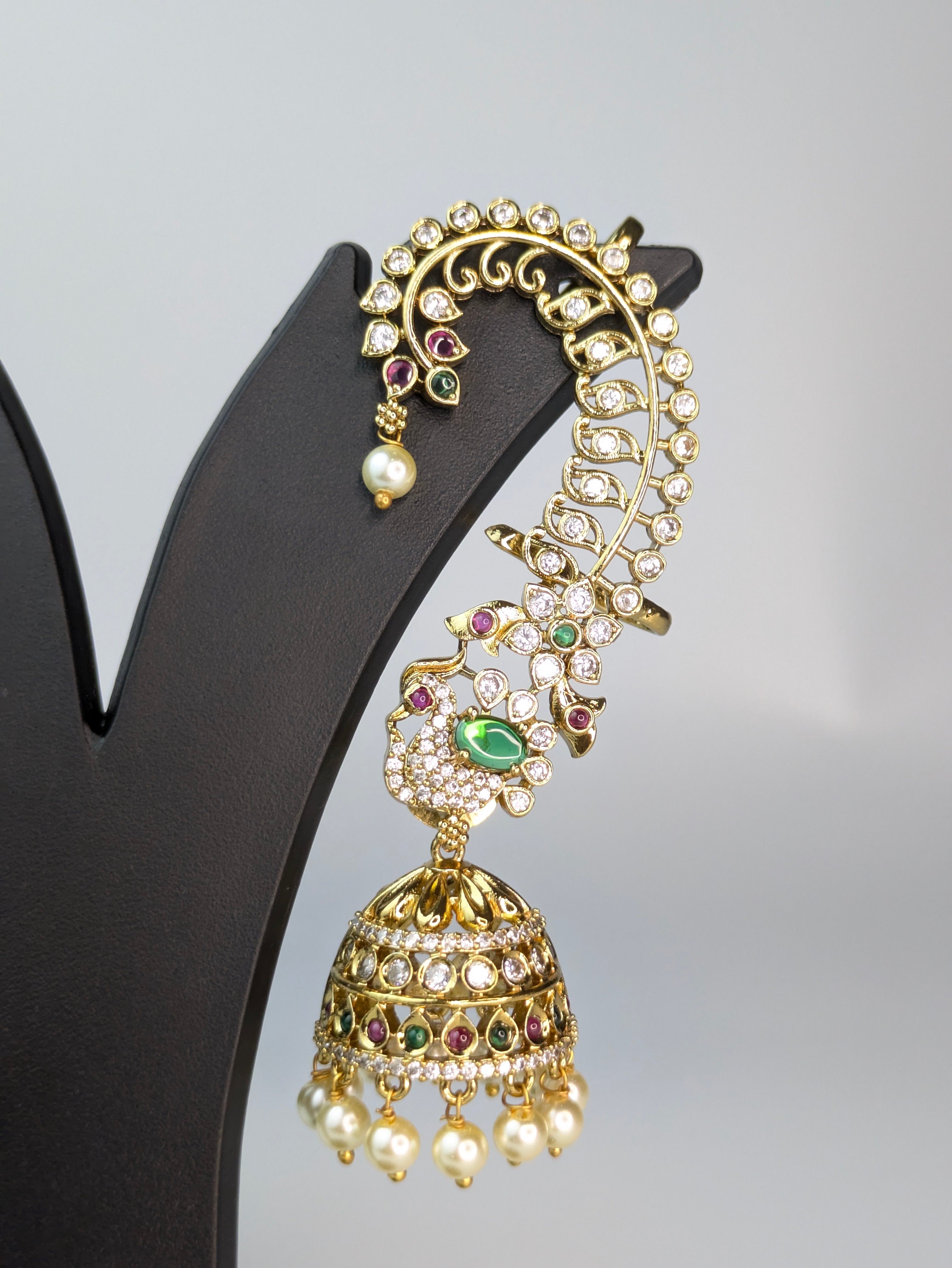 Indian ear cuff with a dangling jhumka