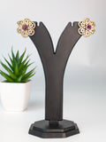 Ruby Flower Stud