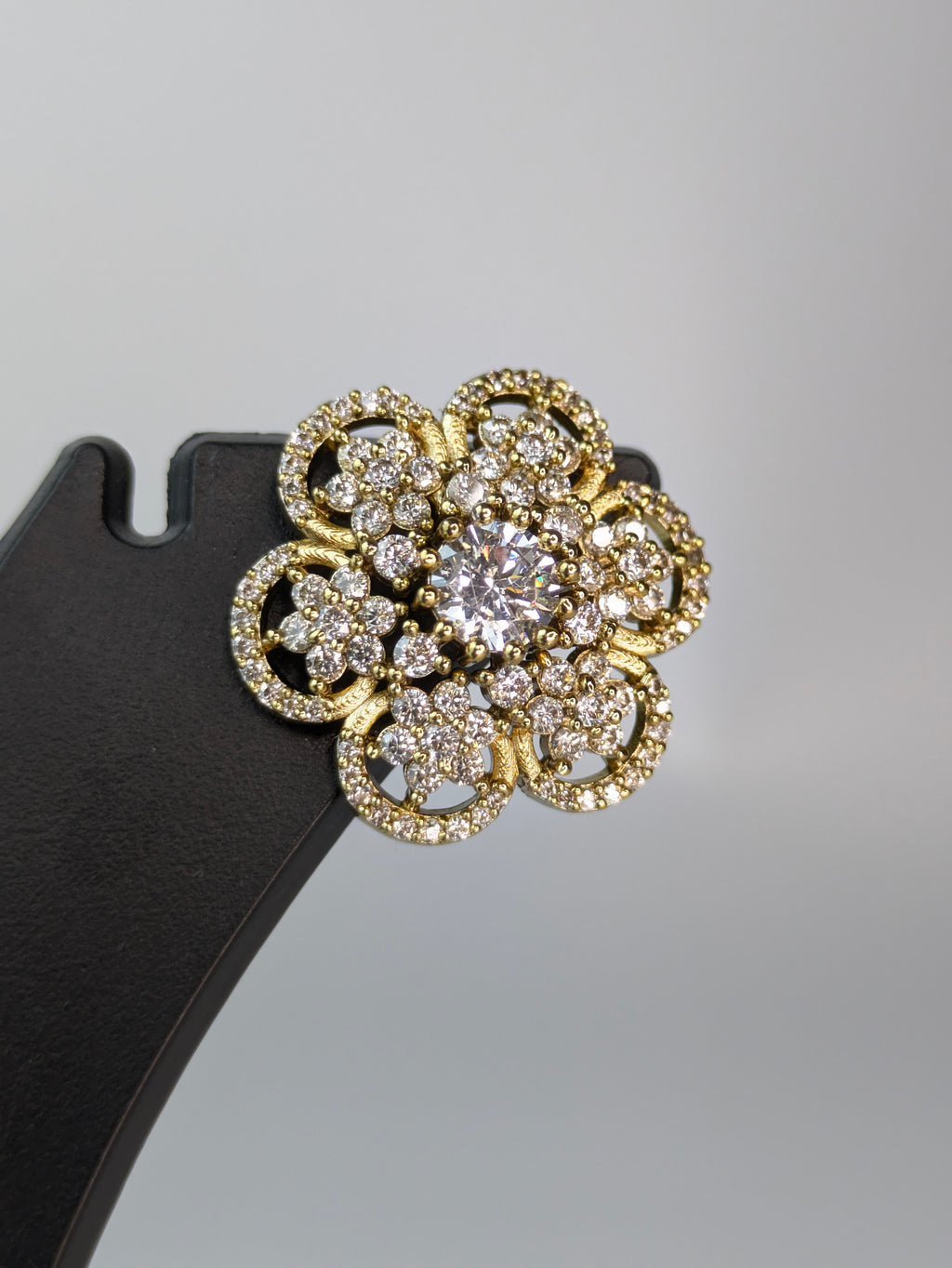 Ruby Flower Stud