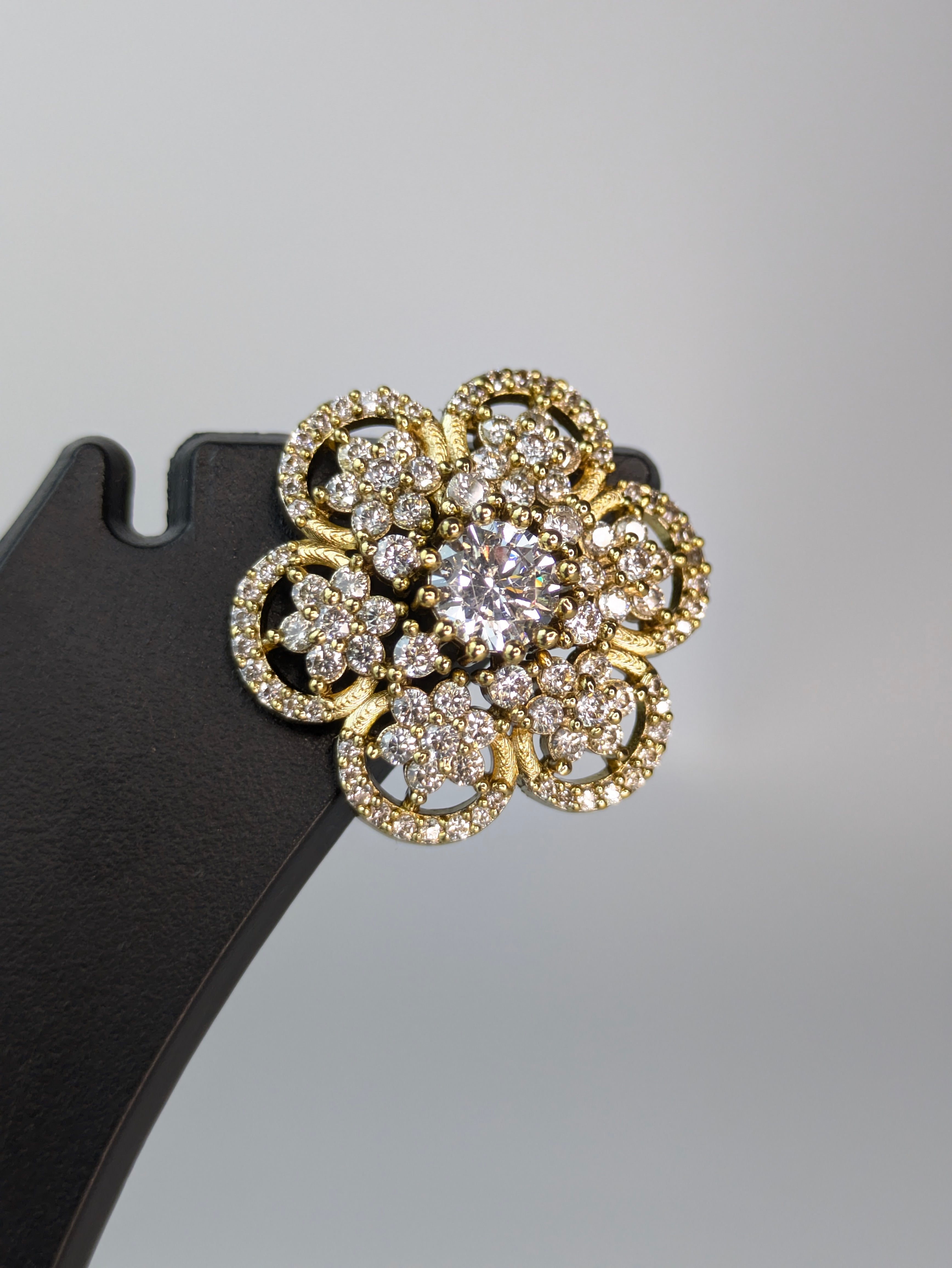 Ruby Flower Stud