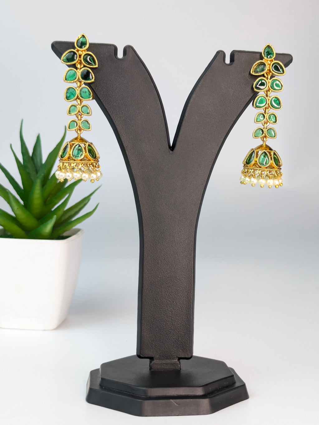 Glowing Leaf Jhumka