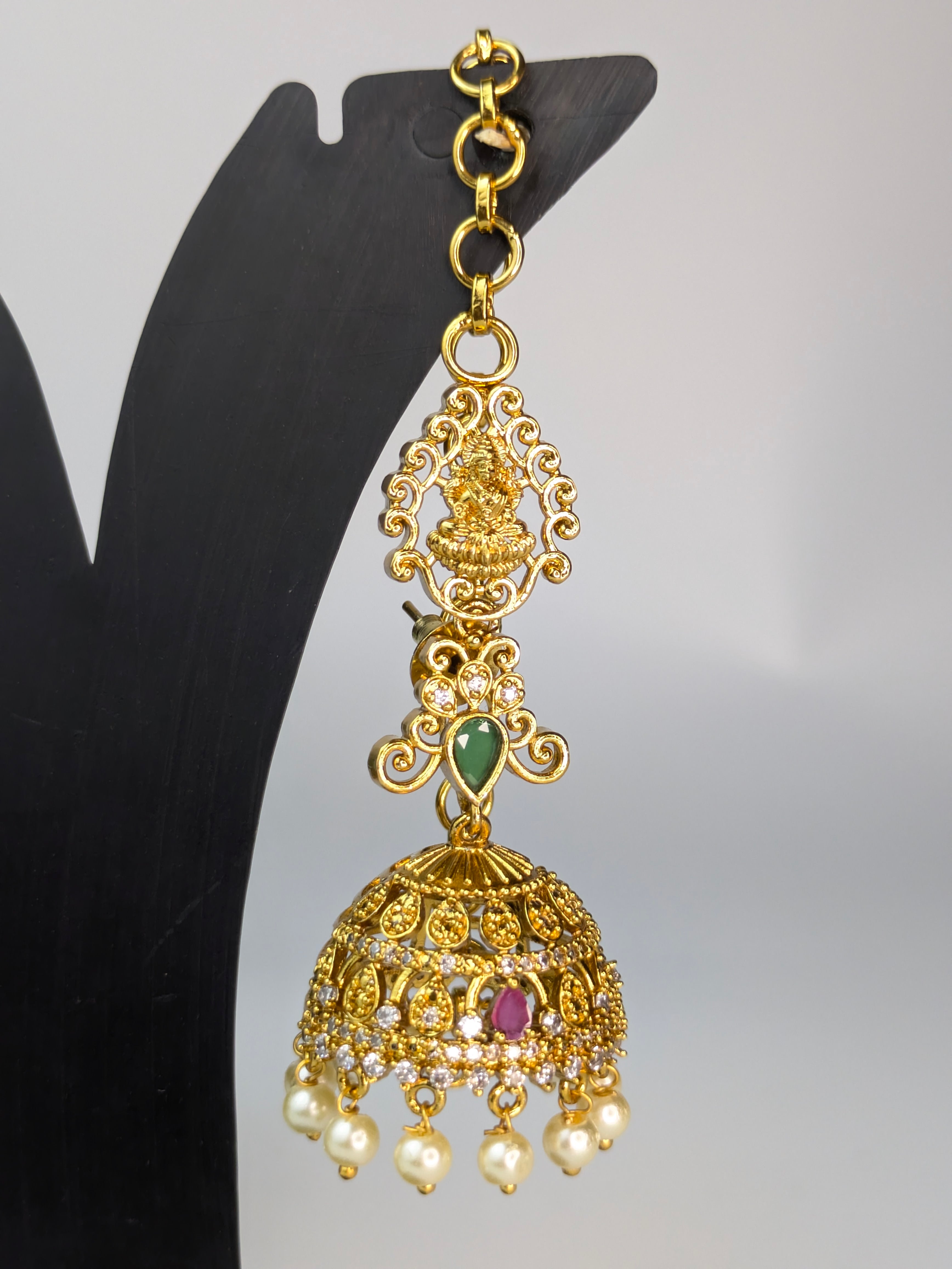 Traditional Indian gold-plated earring