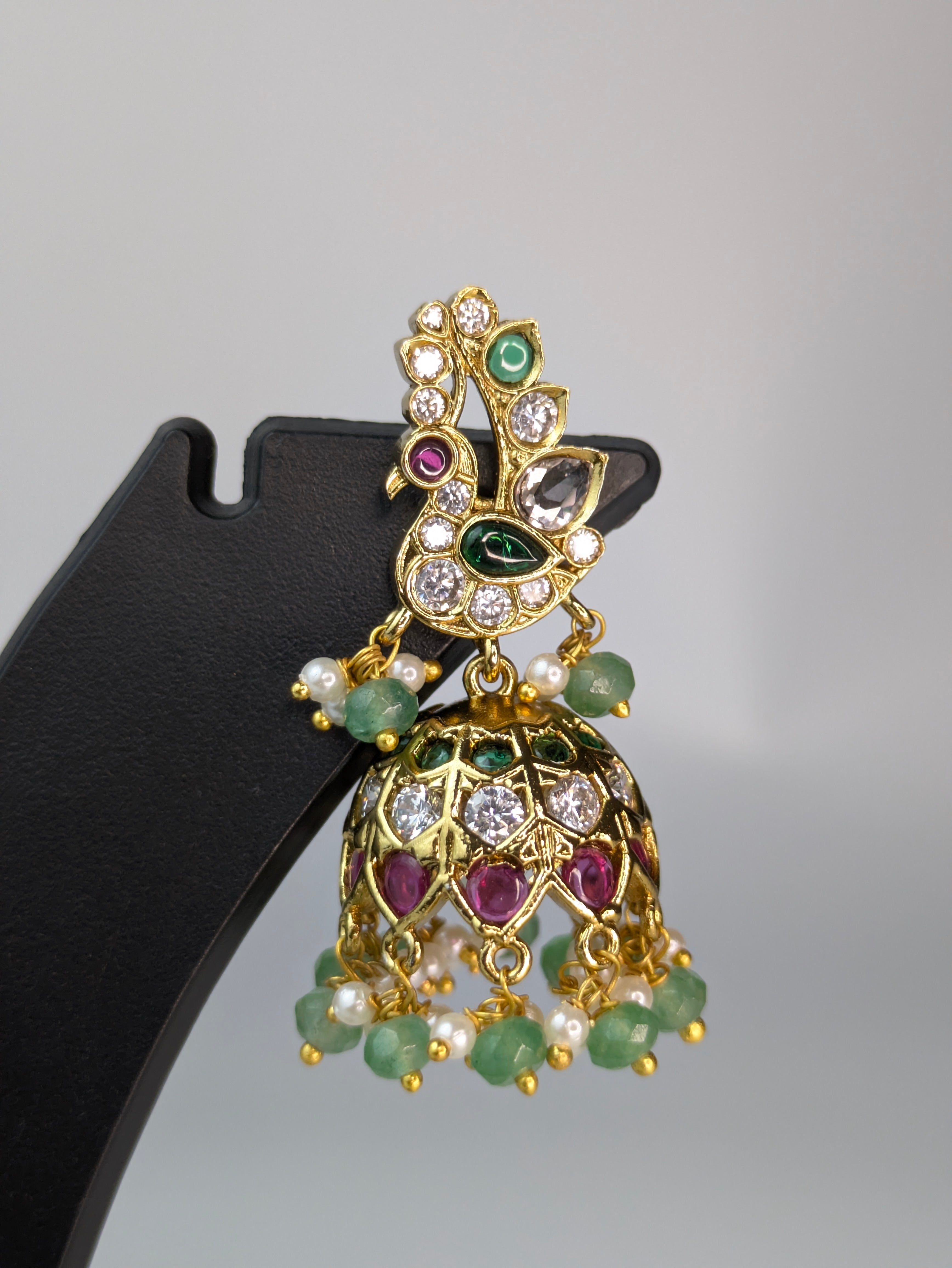 Indian peacock jhumka earring