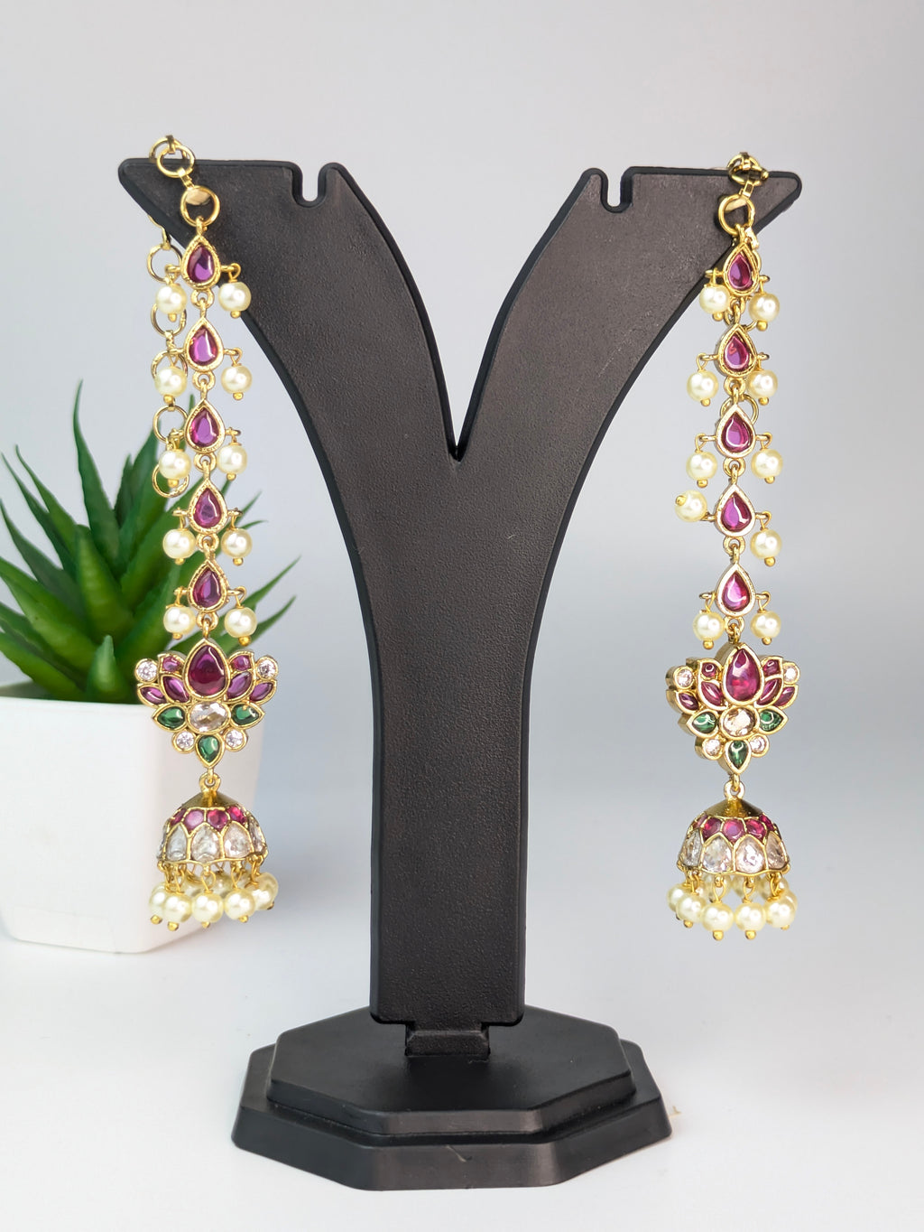Long ear chain earring