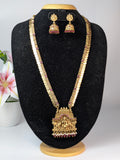 Antique gold-finished temple Haram-Pink