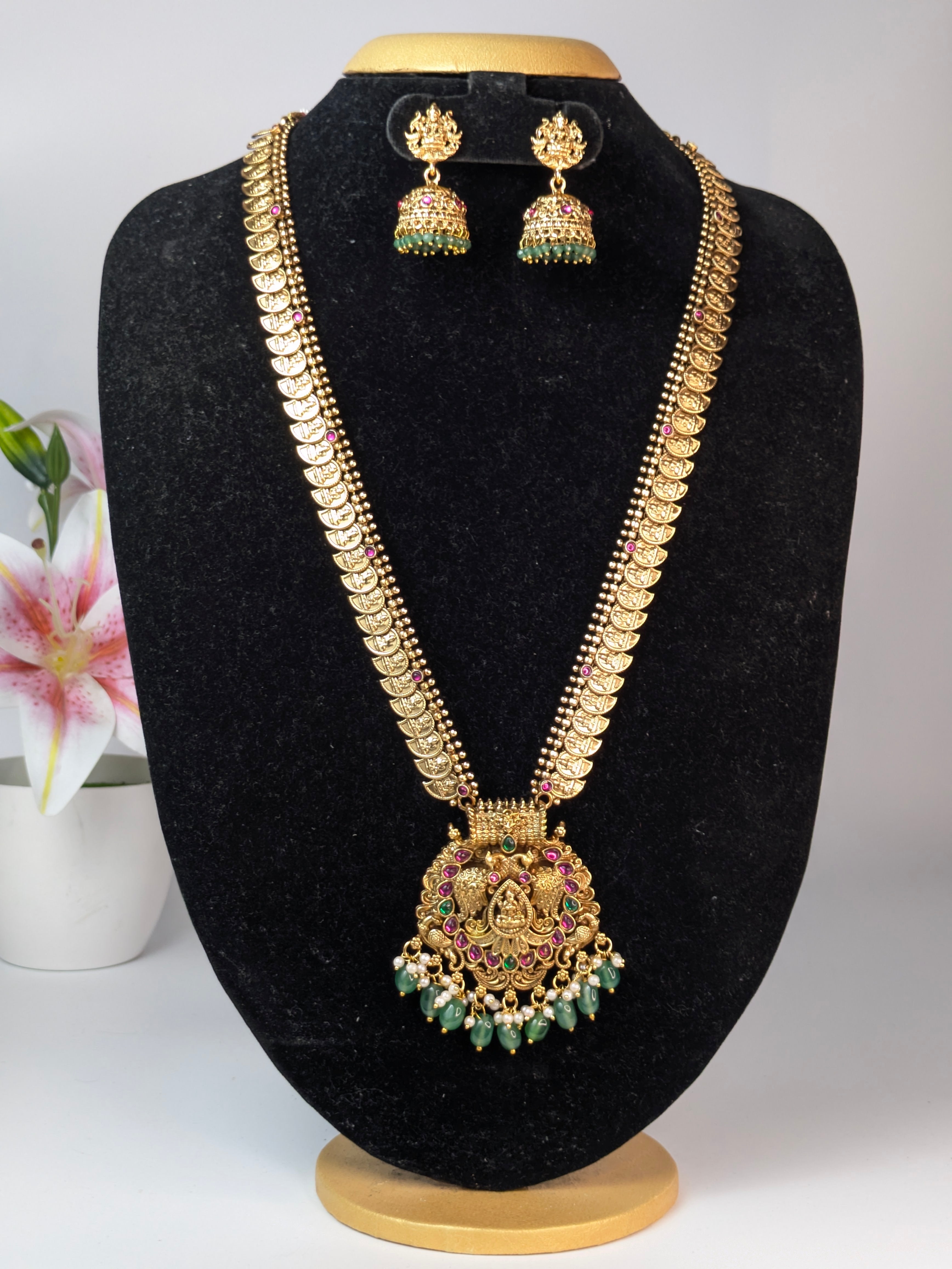 Mango shape long lakshmi haram