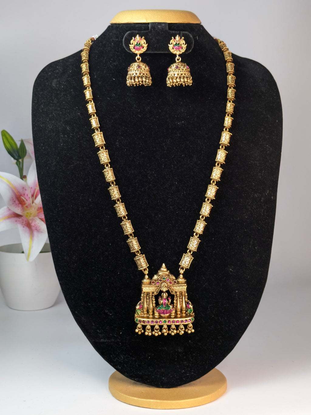 Goddess Lakshmi pendant long haram