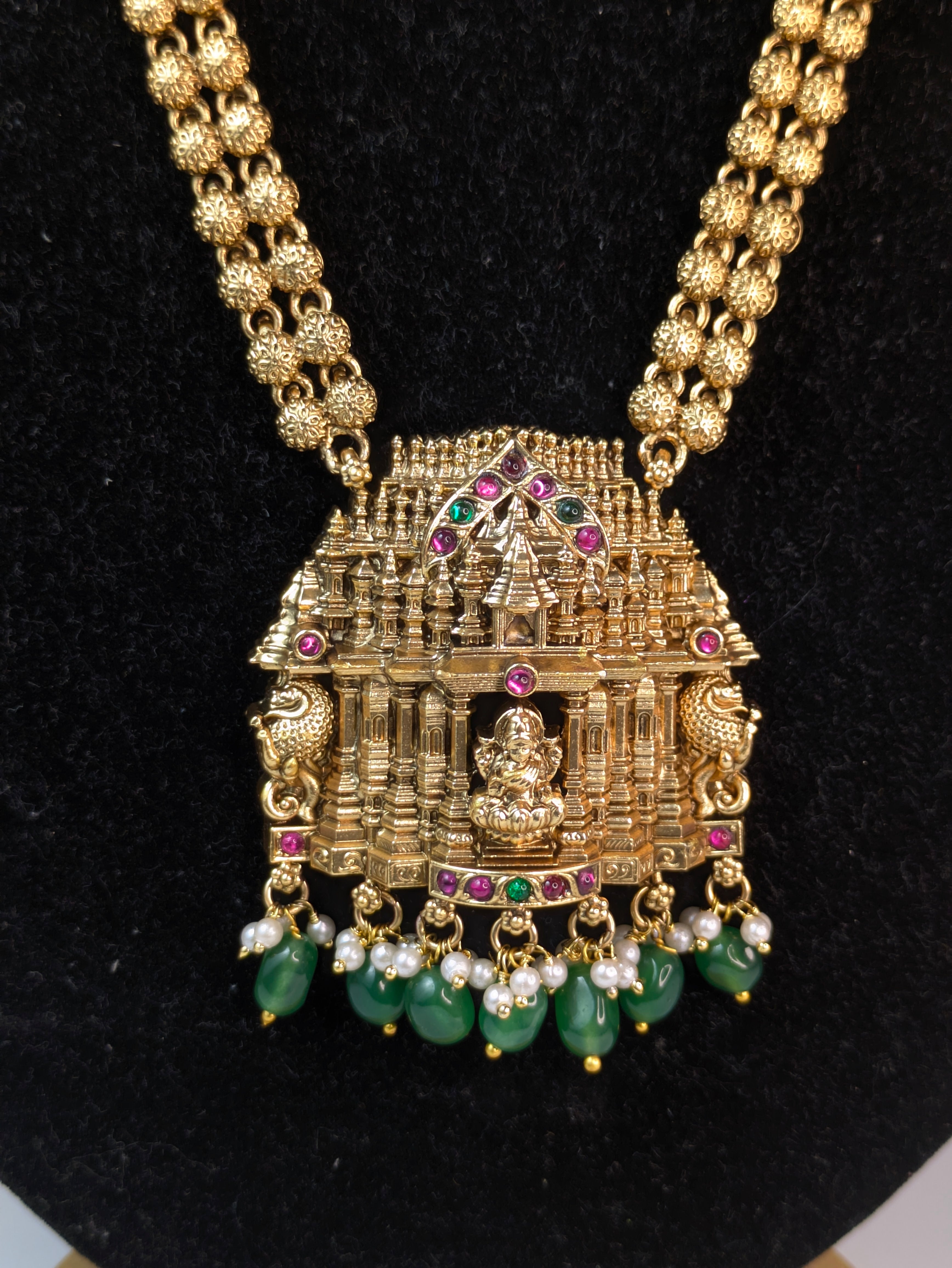 Antique matte gold temple haram