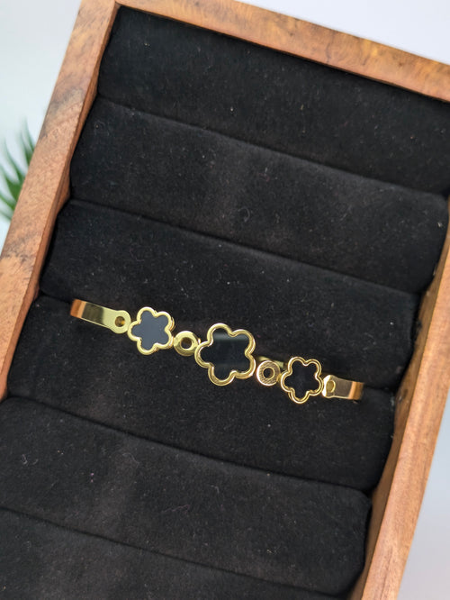 Black Flower Bangle