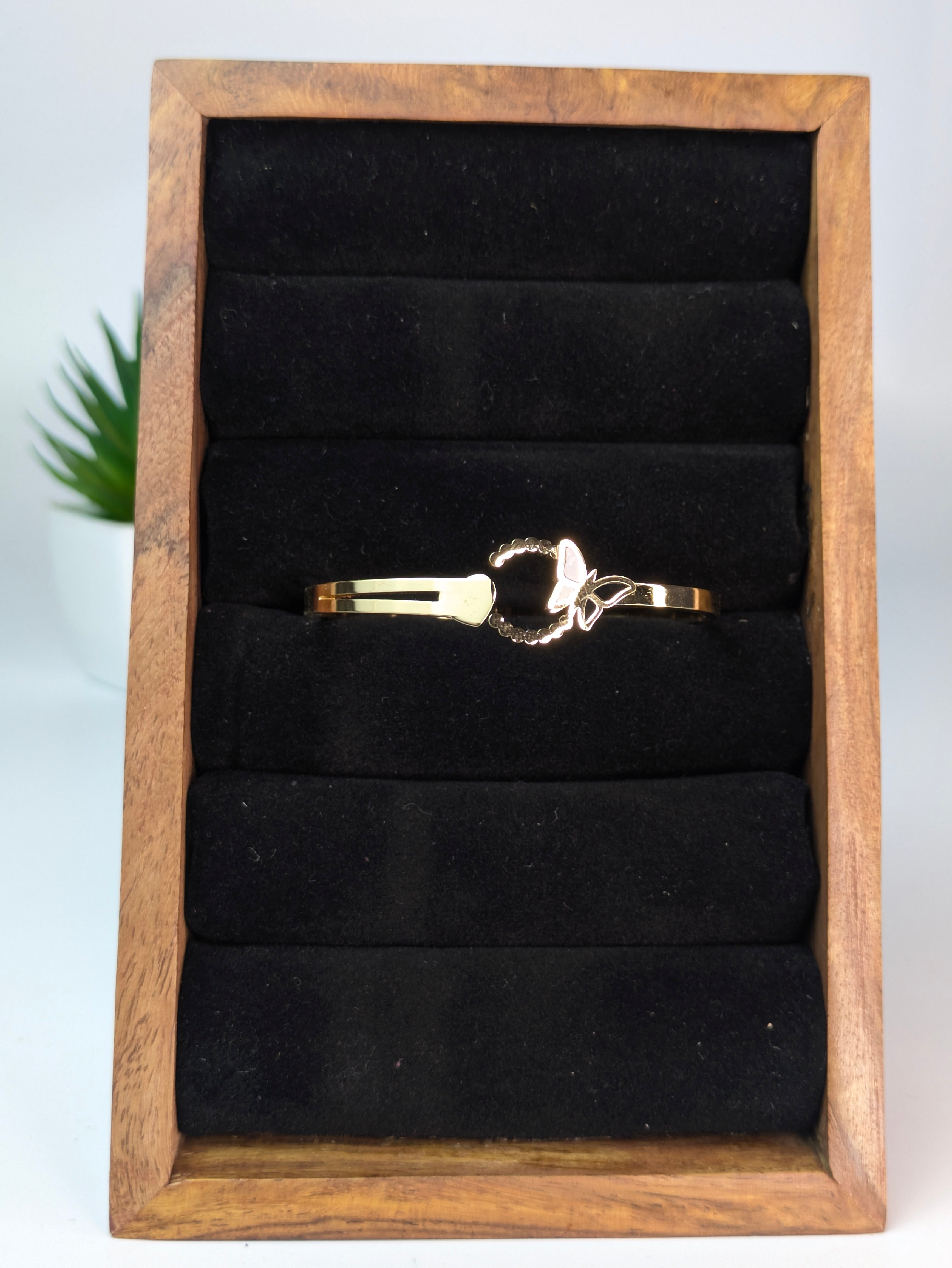 Single Butterfly Bangle-Thin Wrist Size