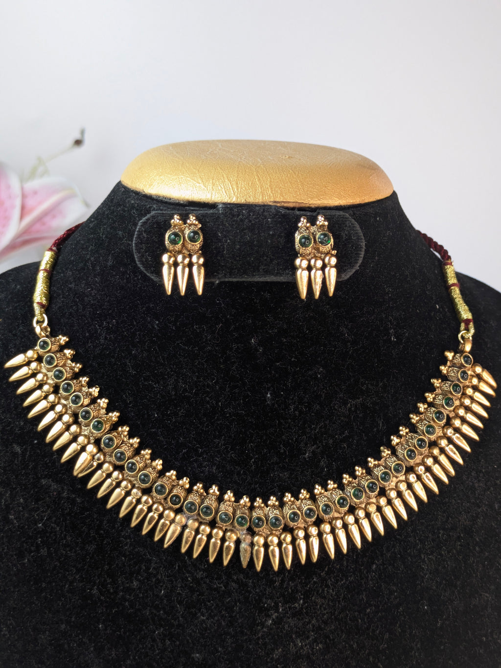 Mulla Mottu (Jasmine Bud) and Palakka Fusion Necklace Set