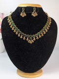 Tear Drop Kemp Stone Necklace-Green