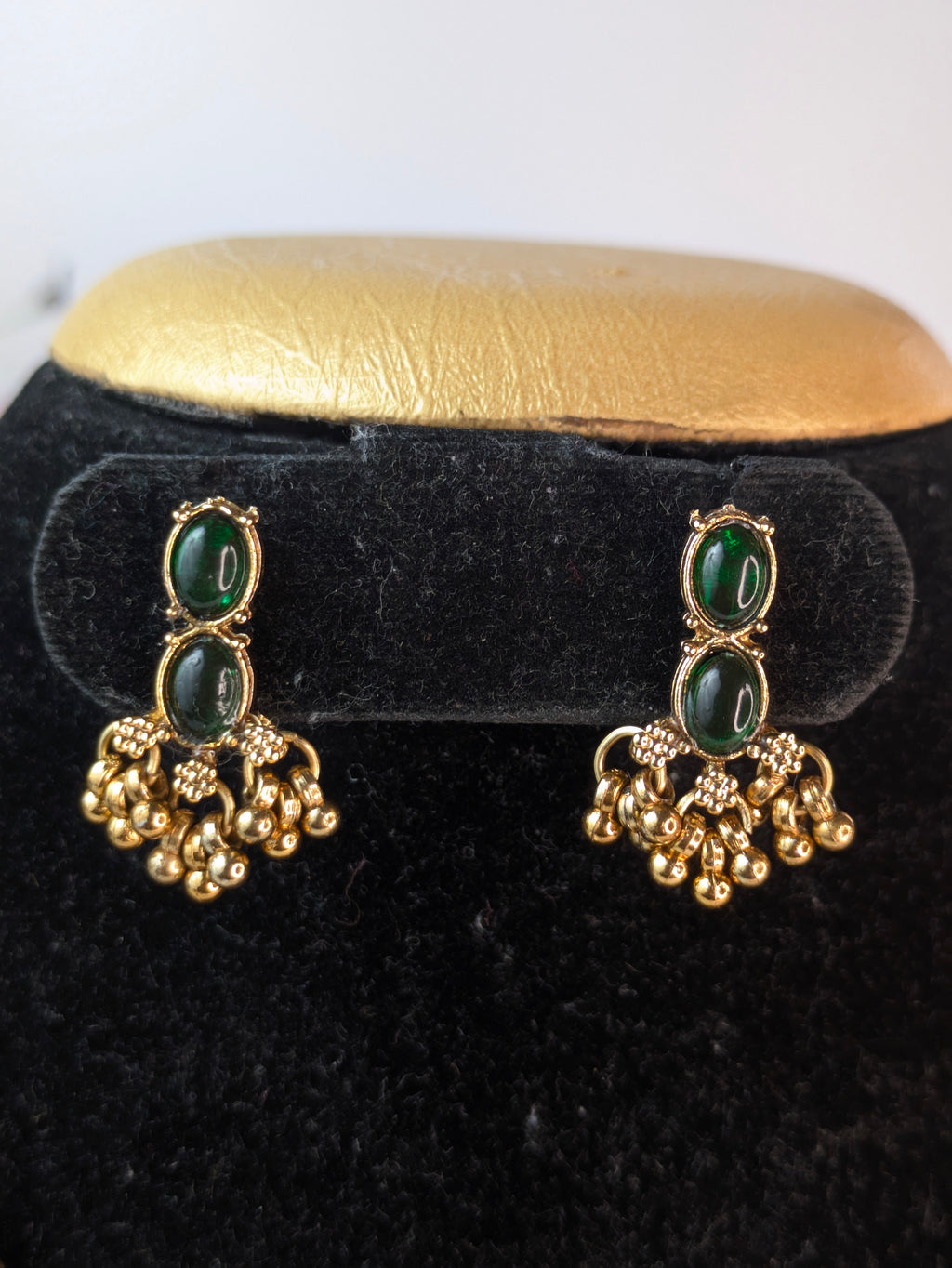 Tear Drop Kemp Stone Necklace-Green