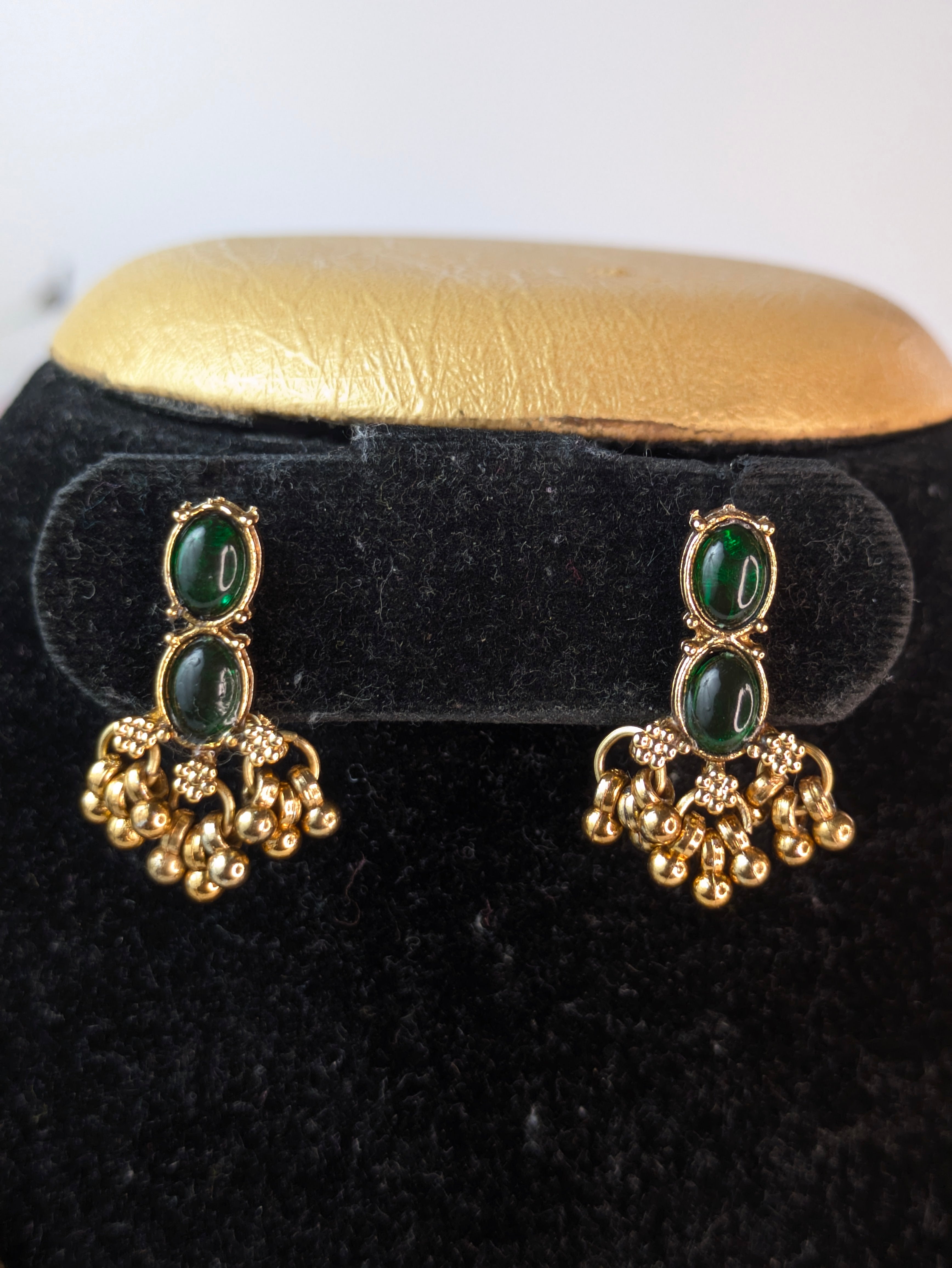 Tear Drop Kemp Stone Necklace-Green