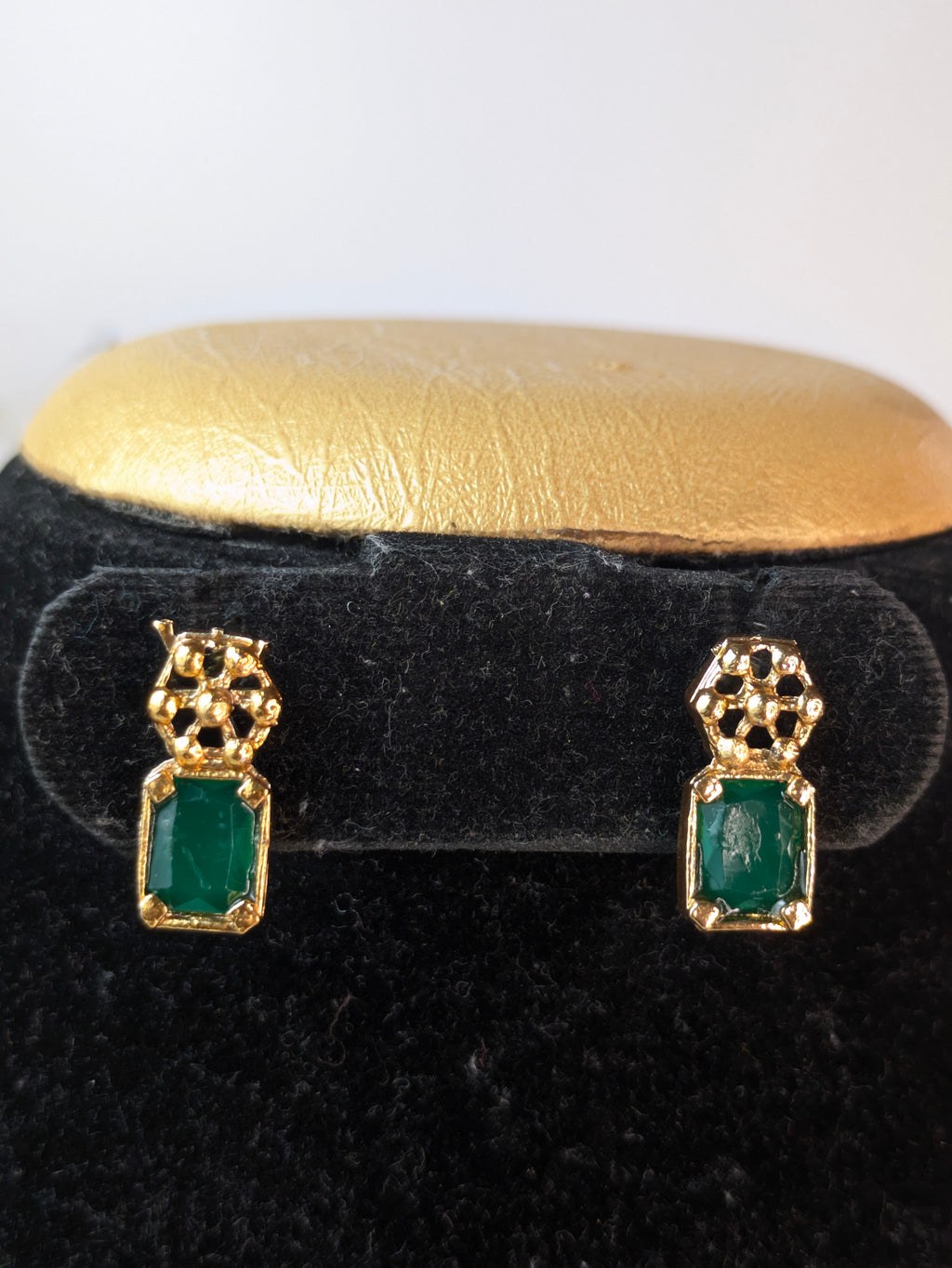 Sufi-style Stone Necklace Set-Green