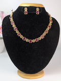 Sufi-style Stone Necklace Set-Red