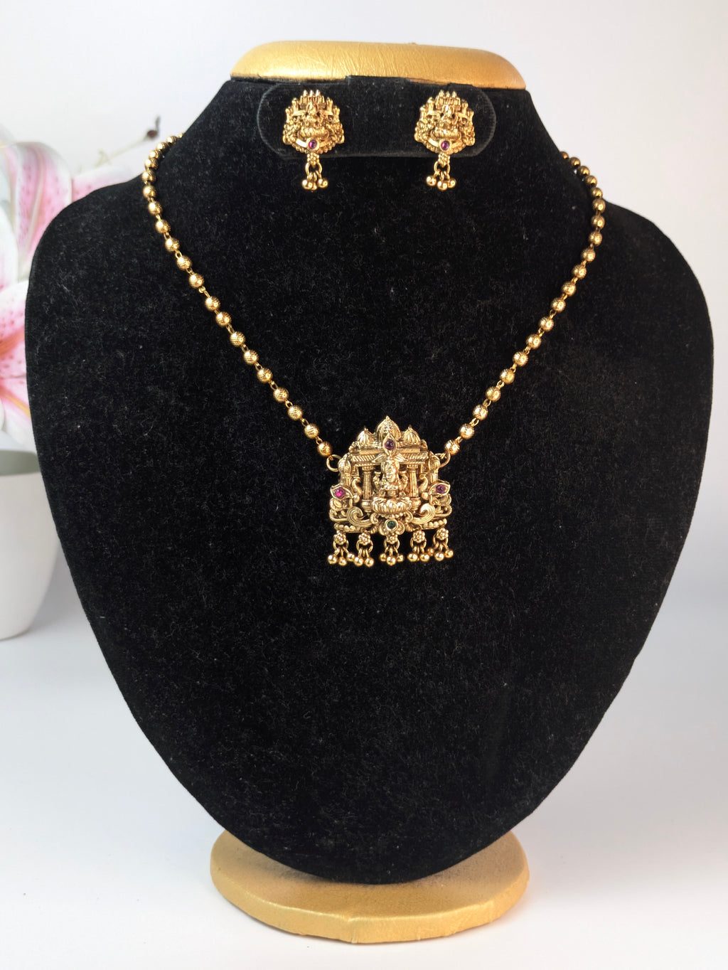Temple Jewelry Pendant and Ball Chain Set