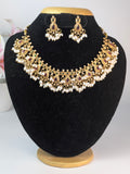 Rice Pearl Hanging Guttapusalu Necklace-Red