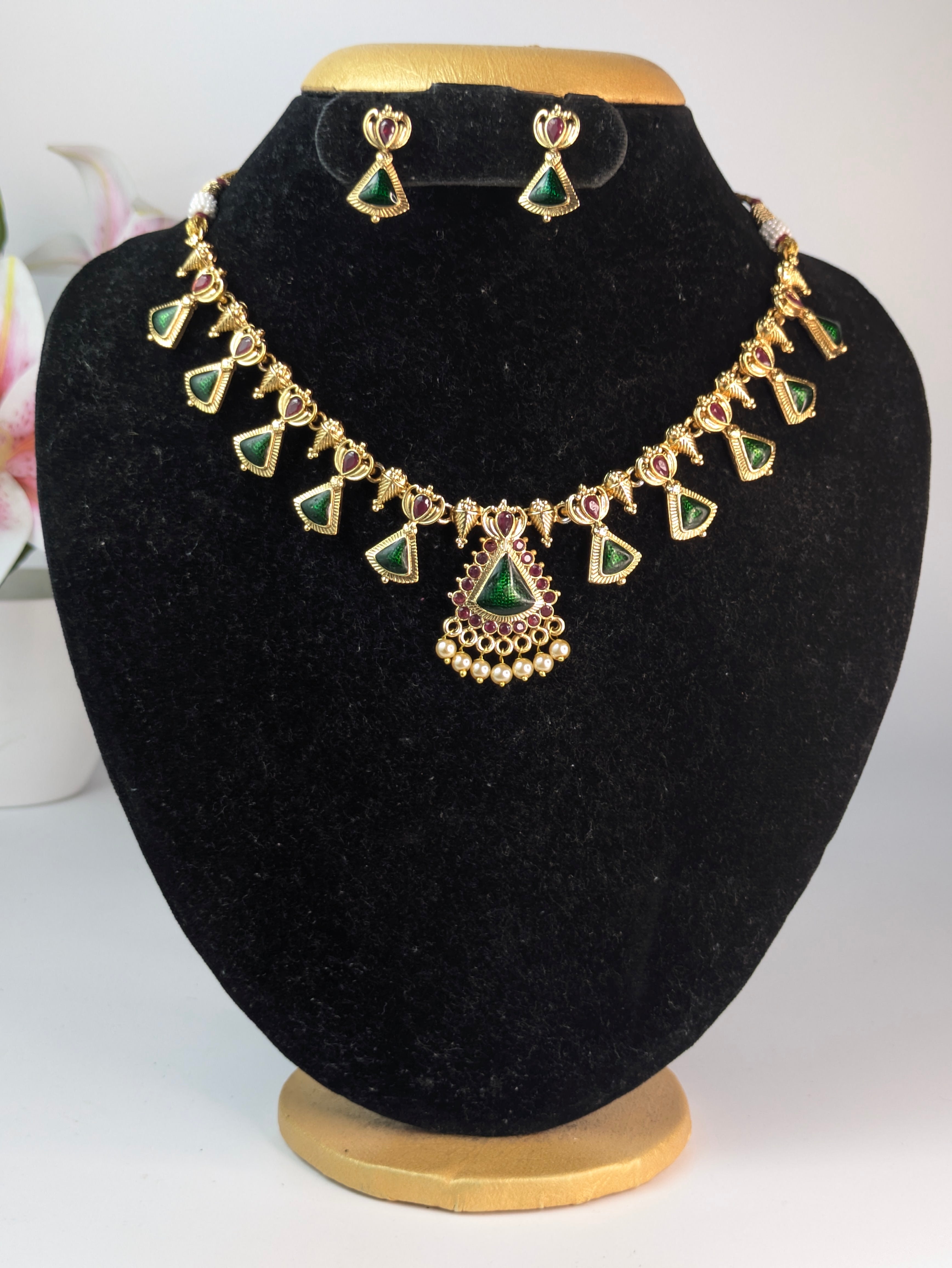 Traditional Kerala Palakka and Nagapadam Fusion Necklace