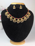 Traditional South Indian Coral and Temple Jewelry Necklace
