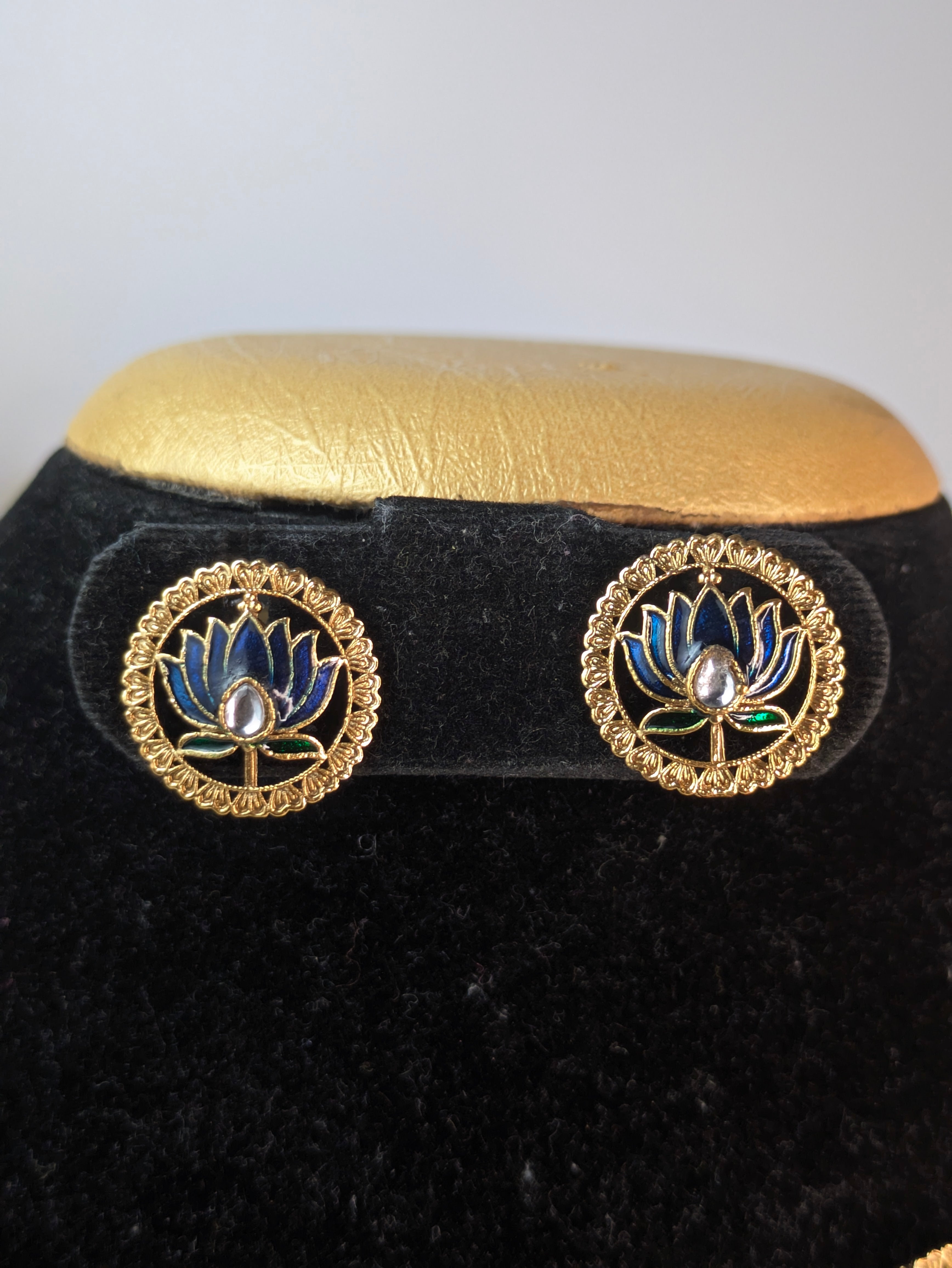 Blue Lotus Choker/Necklace Set