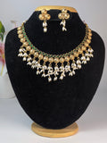 Rice pearls kemp stone necklace