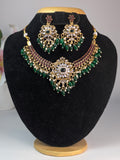 Green Beads Kundan Stone Choker