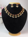 Lotus Necklace with white hanging